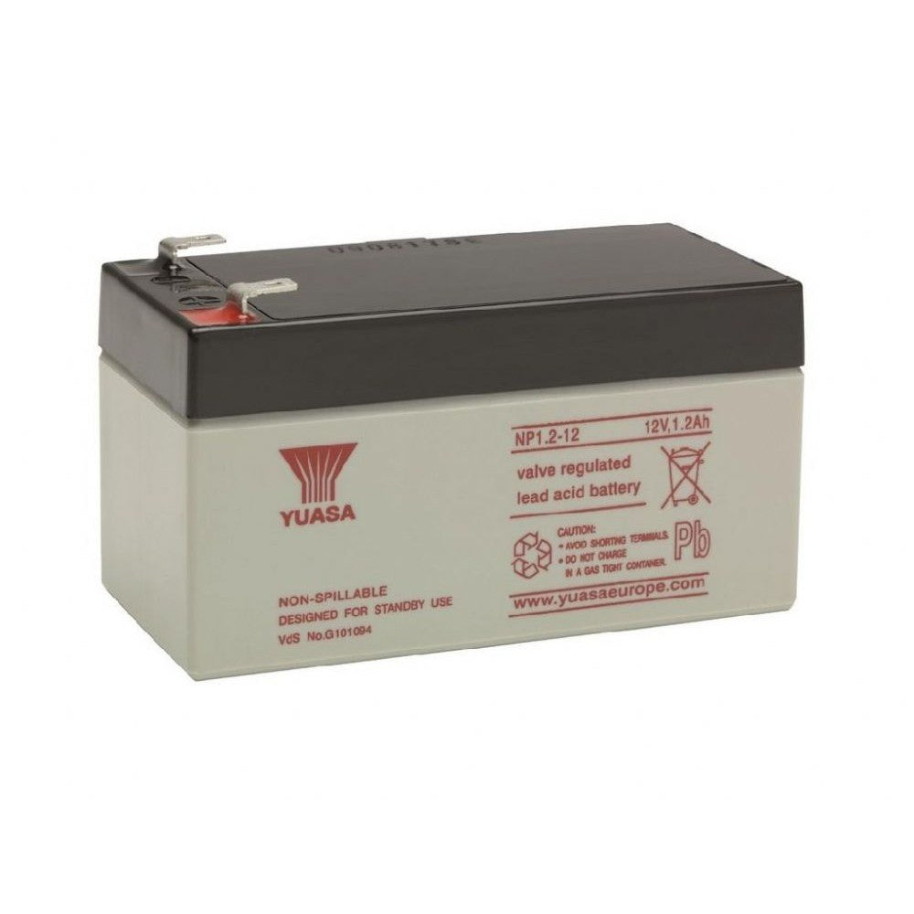 Yuasa 12V 1.2Ah NP1.2-12 12 Volts 1.2 Ampere Rechargeable Sealed Lead Acid Battery Maintenance Free