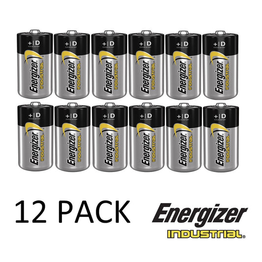 Energizer Size D (12pcs) Alkaline Industrial Battery 1.5V LR20 MN1300 Batteries 12 pieces per box