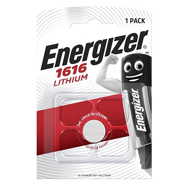 Energizer 1616 CR1616 (1pc) 3v Lithium Button Cell Battery in Blister Pack DL1616  BR1616 CR-1616 3V