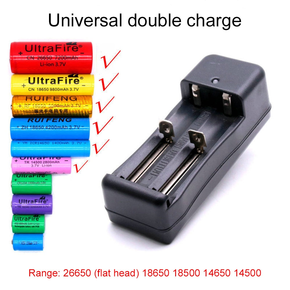 Dual Slot Smart Charger For 14500 18650 26650 16340 18350 3.6V 3.7V Li-ion Battery Charger