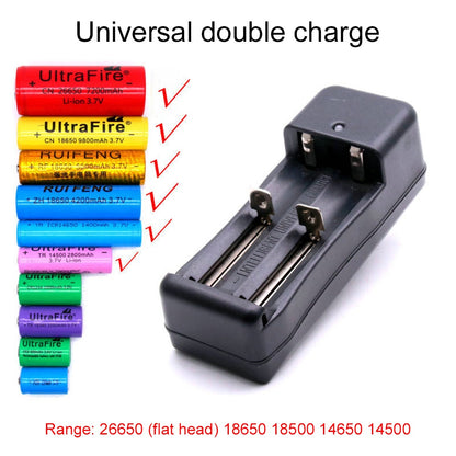 Dual Slot Smart Charger For 14500 18650 26650 16340 18350 3.6V 3.7V Li-ion Battery Charger