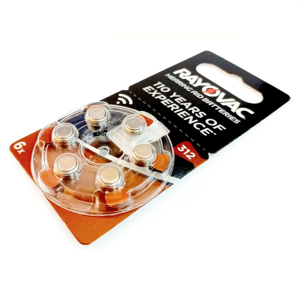 Rayovac 4607 Acoustic Size 312 PR41 (6 pcs) Hearing Aid Battery Hearing Aid Batteries 1.45V V312AT