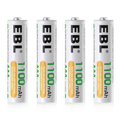 EBL AAA Size AAA (4 pcs) 1100mAh Rechargeable Battery with Case HR03 Rechargeable Batteries