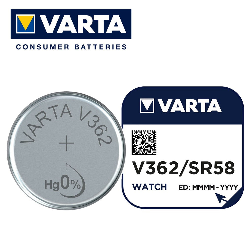 Varta V362 SR58 (1pc) 1.55v Silver Oxide Button Cell Battery Varta V 362 SR721SW