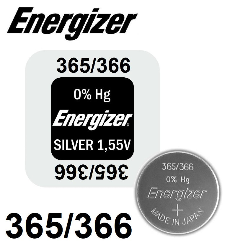 Energizer 365 366 (1pc) 1.55v Silver Oxide Button Cell Battery Mercury Free  365/366  SR1116W  RW418