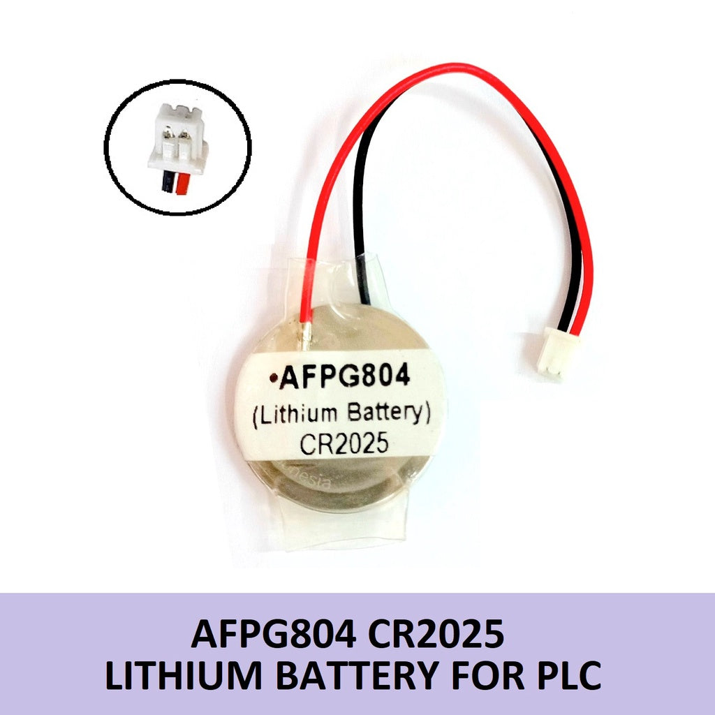 AFPG804 Lithium Battery for PLC CR2025 with wire and plug 3V Lithium Button Cell