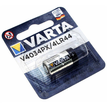 Varta V4034PX 4LR44 6v (1pc) Alkaline Battery in Blister Pack Varta V 4034PX 4LR44 A476 E476A 476A