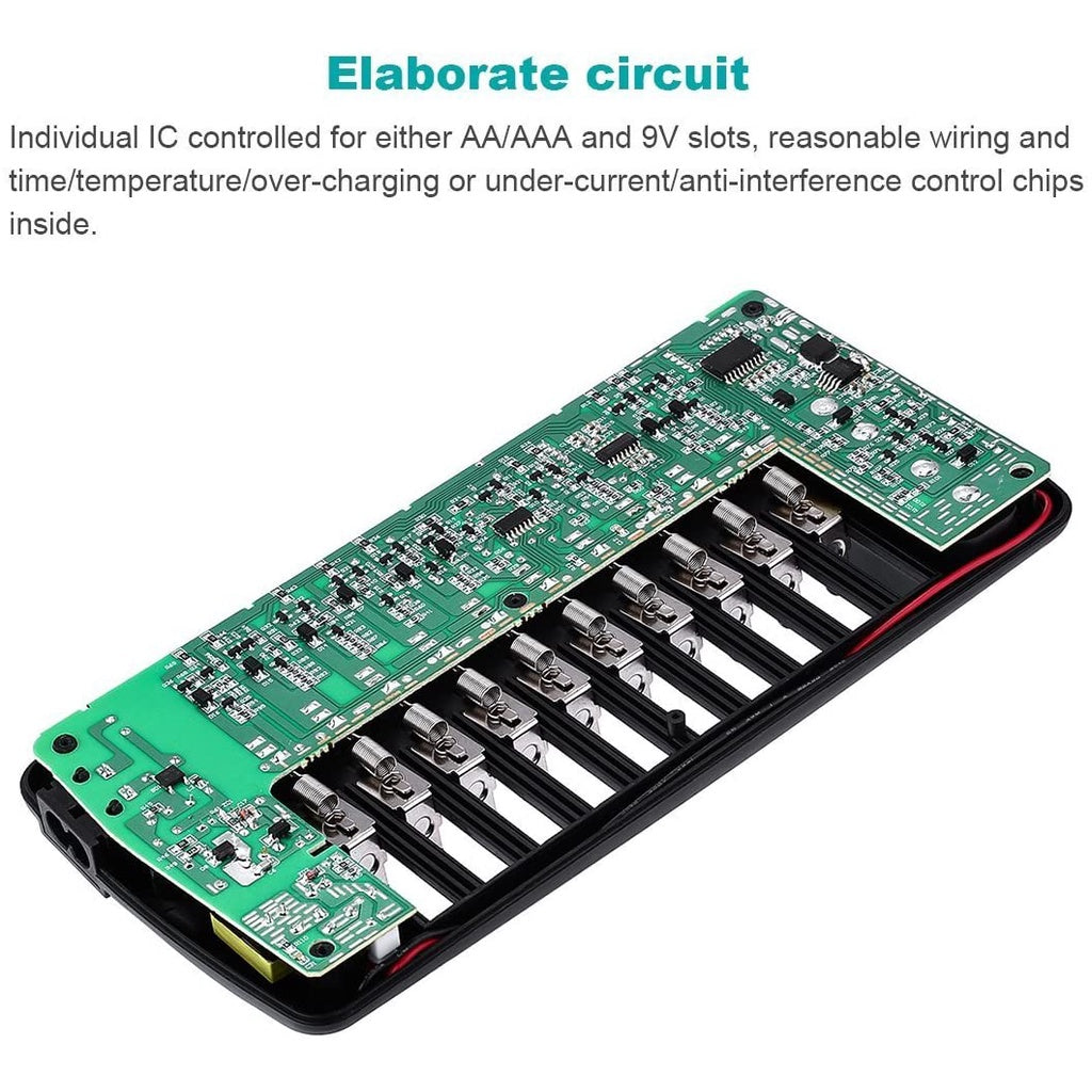 EBL 999 LN-6426UR 12 Slot Rechargeable Battery Charger AA AAA 9V 12 Bay 12 Port Smart Charger