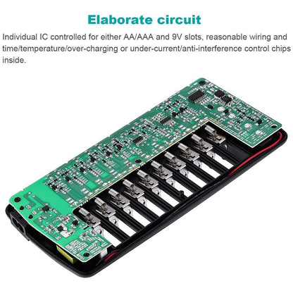 EBL 999 LN-6426UR 12 Slot Rechargeable Battery Charger AA AAA 9V 12 Bay 12 Port Smart Charger