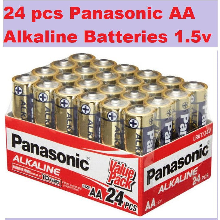 Panasonic AA (24pc) Battery Alkaline Long Lasting 1.5V LR6T/24V Panasonic AA Batteries Value Pack