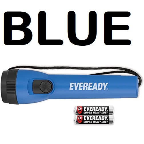 Eveready LED Flashlight with 2 x AA Batteries Included LED Torch Light Flash Light Red Blue LC1L2A