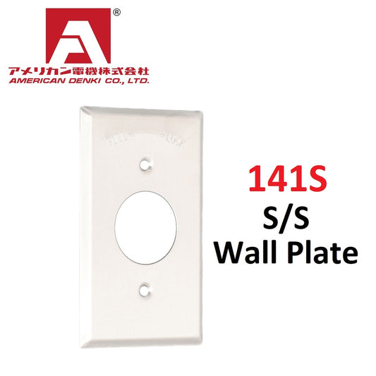 American Denki 141S Wall Plate Stainless 1 Gang 1 Receptacle