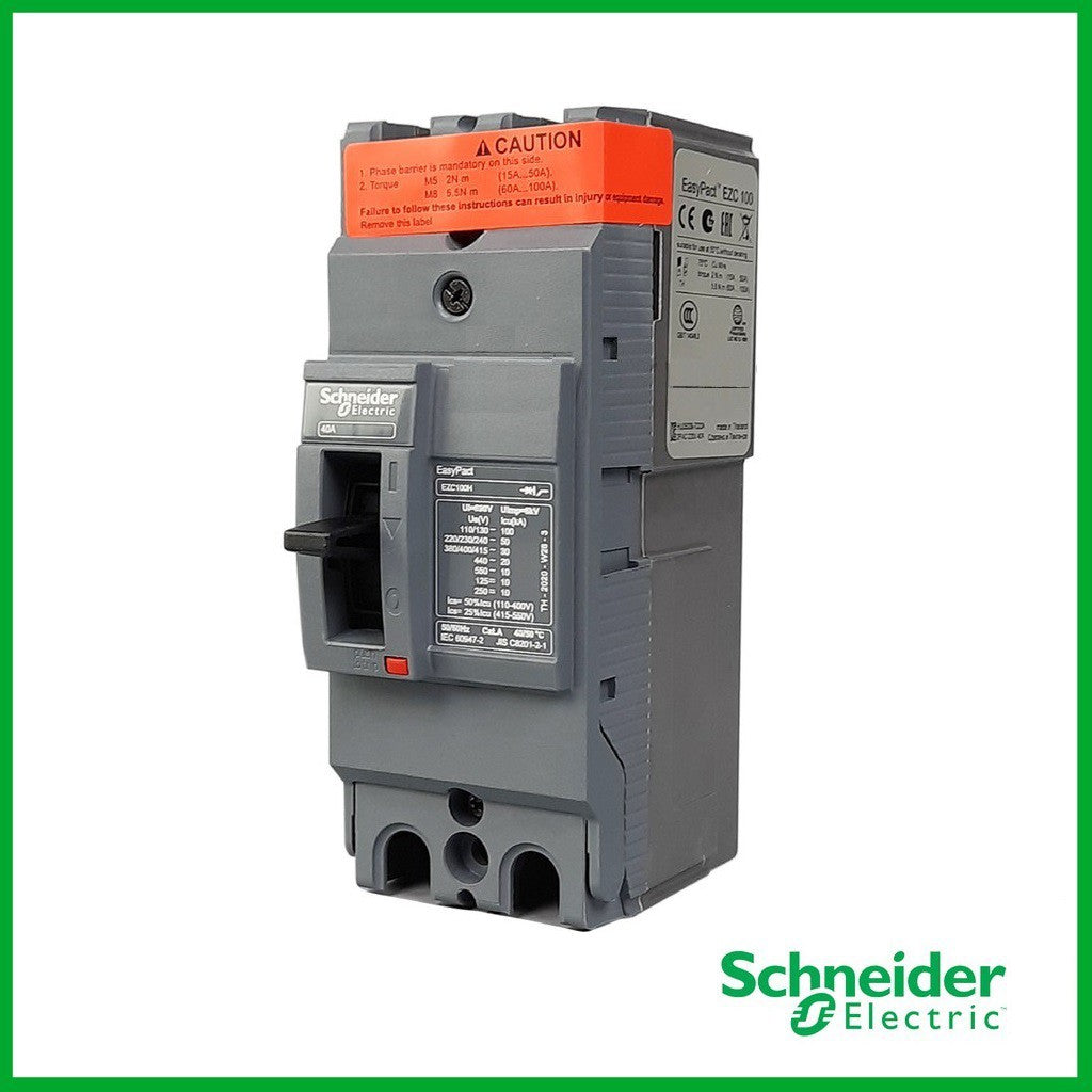 Schneider EZC100H2040 Circuit Breaker Easypact EZC100H 40A 2Poles MCCB