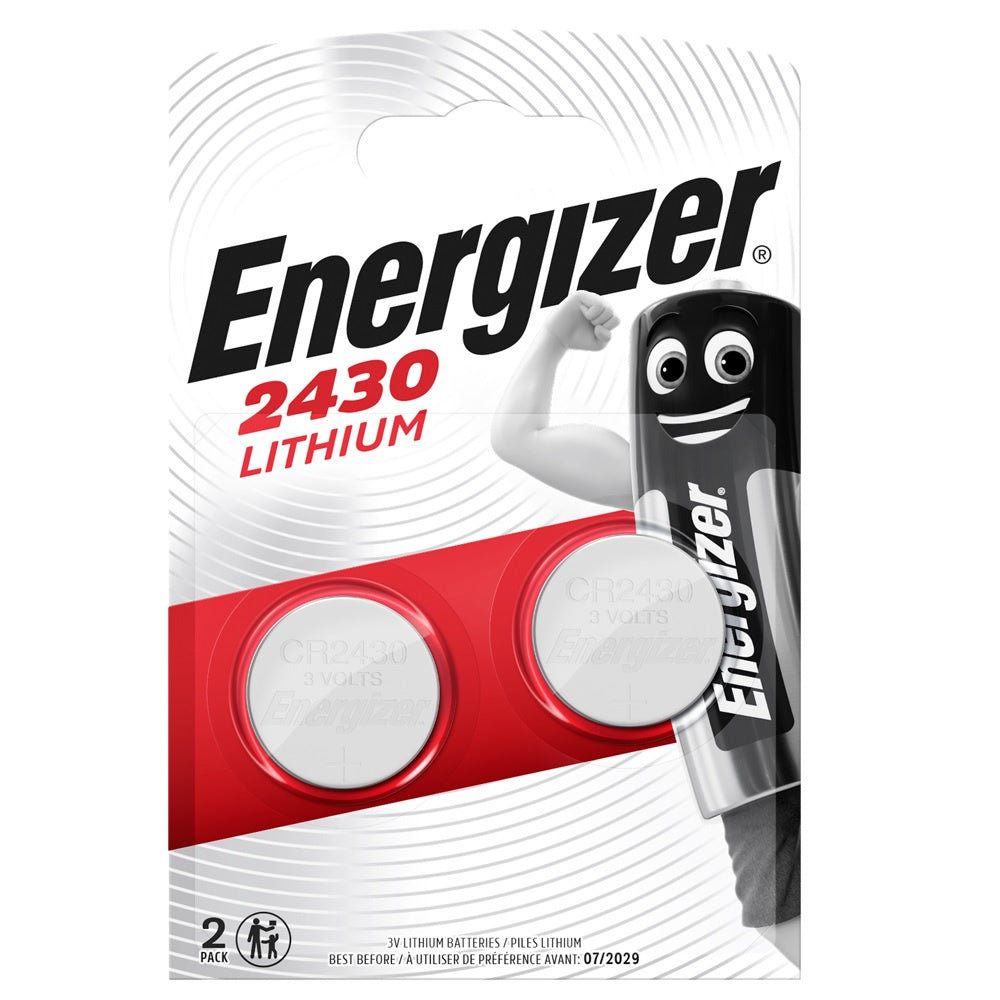 Energizer 2430 CR2430 (2pcs) 3V Lithium Button Cell Battery in Blister Pack DL2430 DL-2430 CR-2430