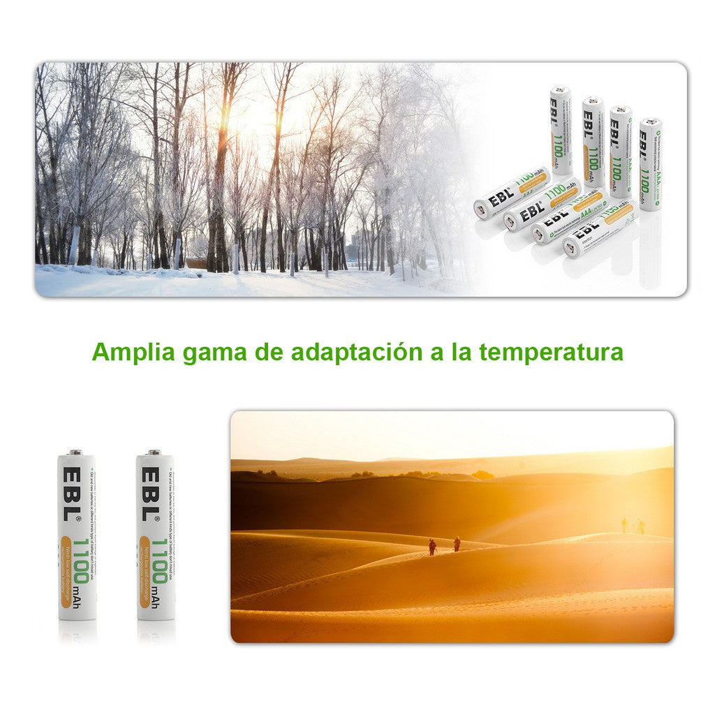 EBL AAA Size AAA (4 pcs) 1100mAh Rechargeable Battery with Case HR03 Rechargeable Batteries