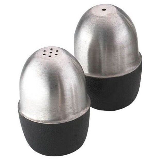 Acorn Stainless Steel Kitchen Salt & Pepper Cruet Shaker Dispenser 2pc Set 1902 Acorn Shaped Plastic