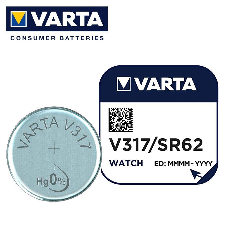 Varta V317 SR62 (1pc) 1.55v Silver Oxide Button Cell Battery Varta V 317 SR516SW