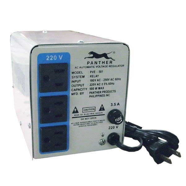 Panther AVR 500W Relay Type Automatic Voltage Regulator PVE-500 PC Computer Desktop Laptop TV AVR