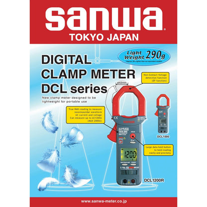 Sanwa DCL1200R AC + True RMS Digital Clamp Meter, 1200A AC, 600V AC-DC