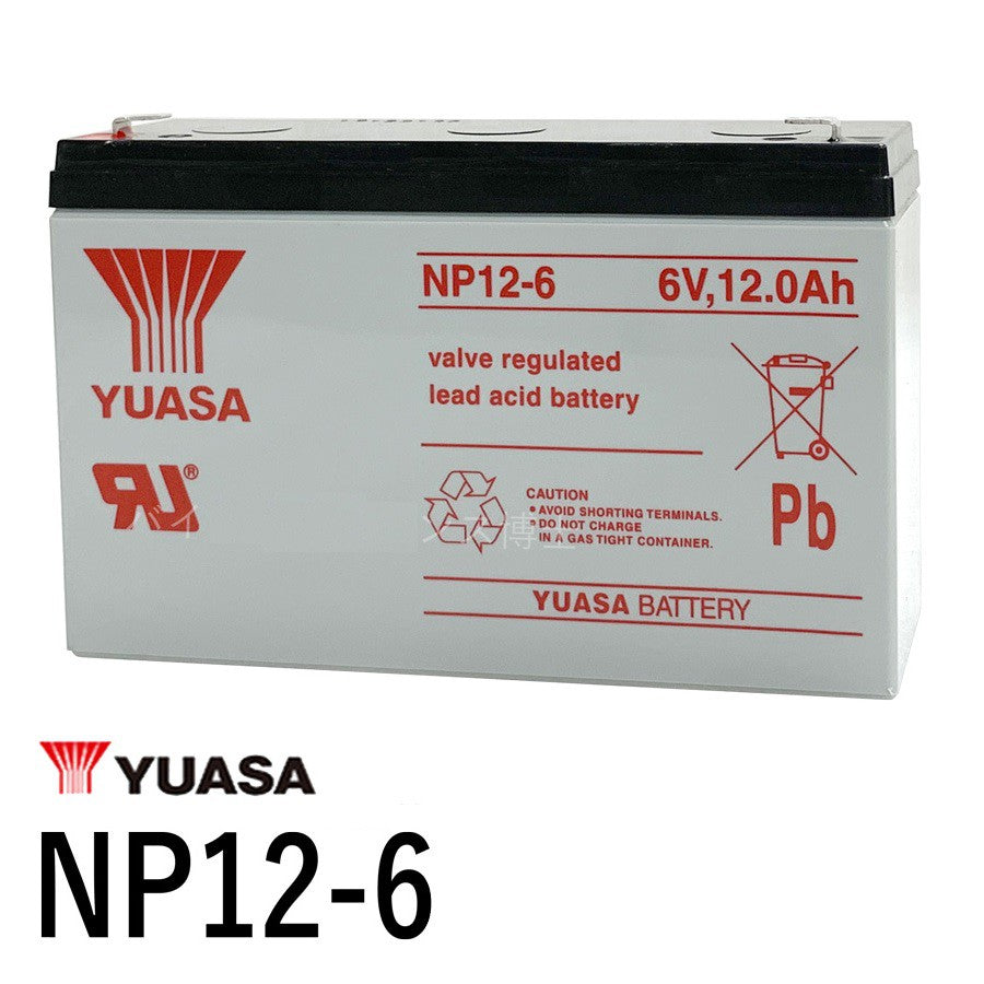 Yuasa 6V 12Ah SLA Rechargeable Battery NP12-6 Valve Regulated Sealed Lead-Acid Battery Toy Car Toys