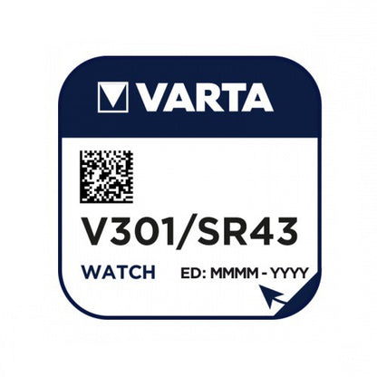 Varta V301 SR43 (1pc) 1.55v Silver Oxide Button Cell Battery Varta V 301 SR43