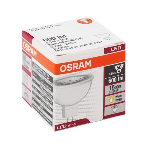 Osram Led Star MR16 6.5W 2700K 220V GU5.3 36D Led Lamp Downlight Warm White