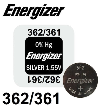 Energizer 362 361 SR58 (1pc) 1.55v Silver Oxide Button Cell Battery Mercury Free 362/361 SR721SW 601