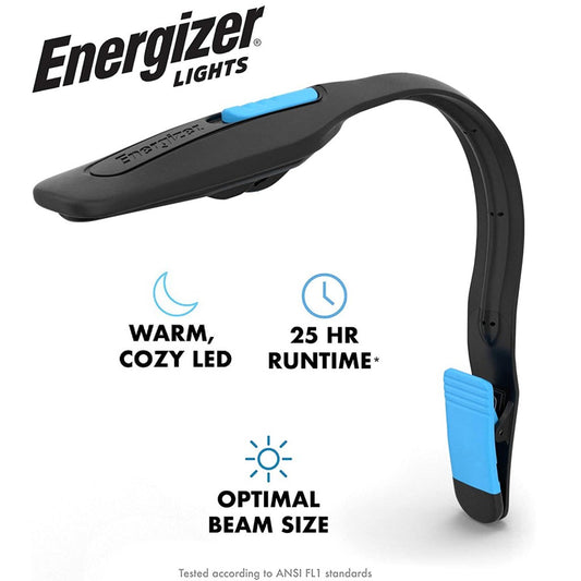 Energizer LED Clip on Book Light for Reading in Bed Light for Books Kindles Booklite Booklight Lamp