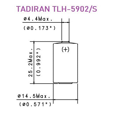 Tadiran TLH-5902 Battery 1/2AA Lithium Batteries 3.6V - non Rechargeable Tadiran TLH-5902/S TL-5902