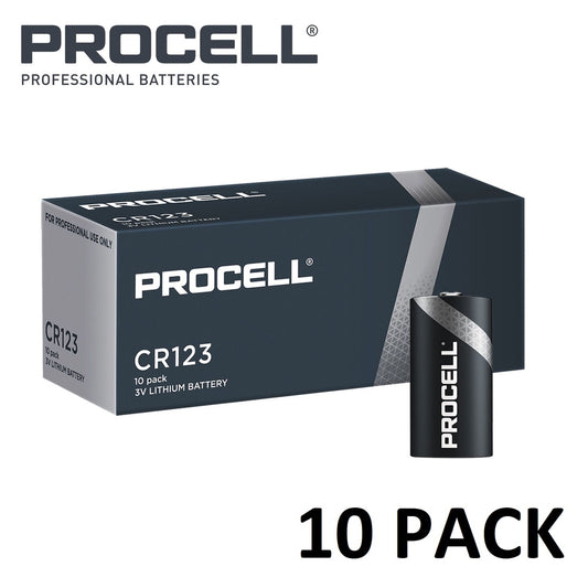 CR123A Battery (10 pcs) Procell 123 EL123AP 3V Lithium CR-123A Cylindrical Photo Lithium Power