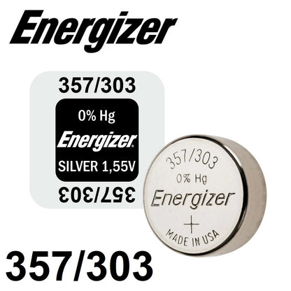 Energizer 357 303 (1pc) 1.55v Silver Oxide Button Cell Battery Mercury Free  V13GS 357/303  SR1154SW