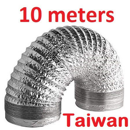 Flexible Aluminum Air Duct (10 meters) 10 & 12 inches Foil Ducting Ventilation HVAC Tube Tailee