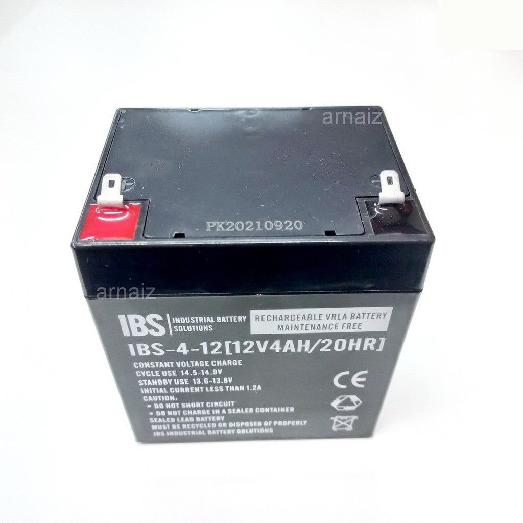 IBS 12V 4Ah 20hr Battery 12 Volts 4 Ampere UPS replaces 12V 5Ah 5A 12V 4.5Ah 4.5A Battery Batteries