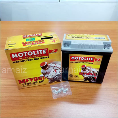 Motolite MFYB5L Maintenance Free Motorcycle Battery 12N5-3B MFB5-L YB5L-A YB5L