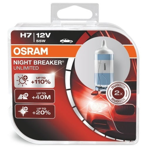 Osram H7 (2pcs) Night Breaker Unlimited Nightbreaker 55w Car Headlight Bulb Halogen 64210NBU 55W 12V