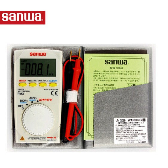 Sanwa PM3 Digital Multimeters Pocket Type AC/DC Voltmeter Resistance Capacitance Frequency Tester