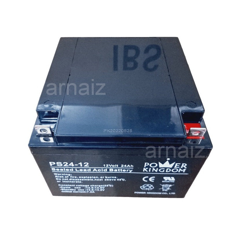 Power Kingdom 12V 24Ah Battery Rechargeable PS24-12 SLA Sealed Lead Acid 12 Volts SLA Batteries