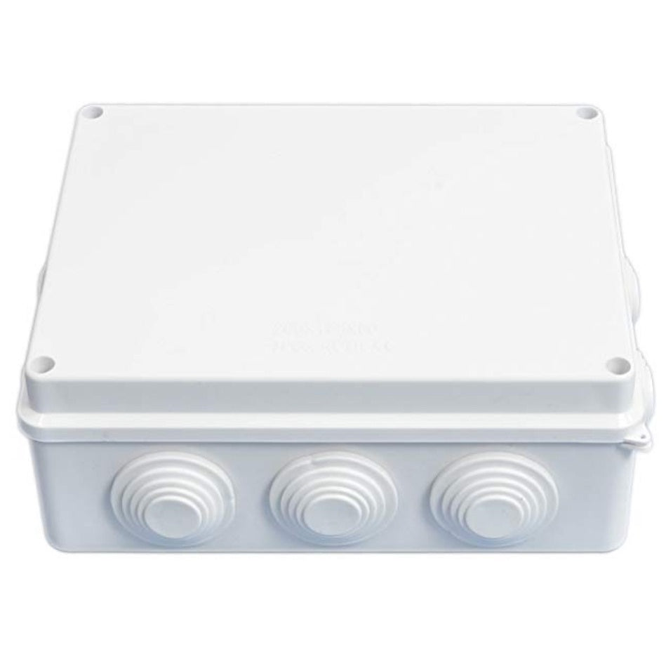 255x200x80mm IP65 Waterproof Outdoor Electrical CCTV Enclosure Square Junction Box White ABS Weather