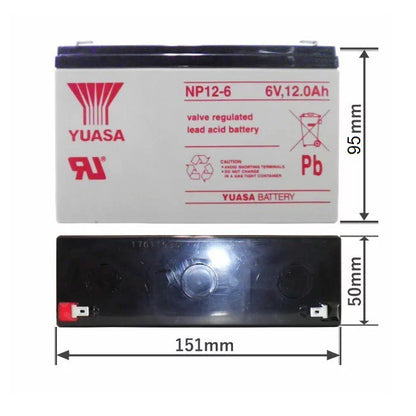 Yuasa 6V 12Ah SLA Rechargeable Battery NP12-6 Valve Regulated Sealed Lead-Acid Battery Toy Car Toys