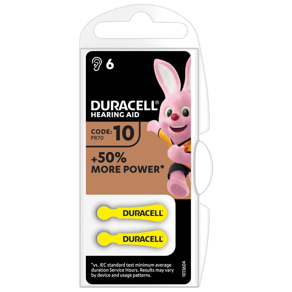 Duracell Size 10 PR70 (6 pcs) Hearing Aid Battery Hearing Aid Batteries 1.45V V10AT