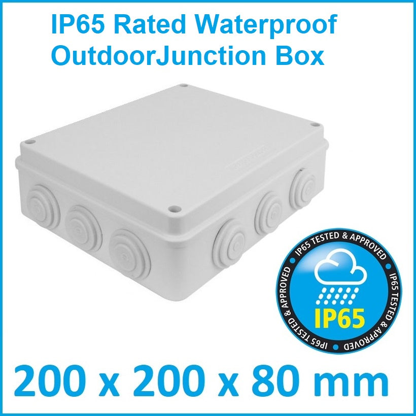 Outdoor Junction Box IP65 (BIG Sizes) Weather Water Proof with Rubber Gasket and Screws CCTV Quality