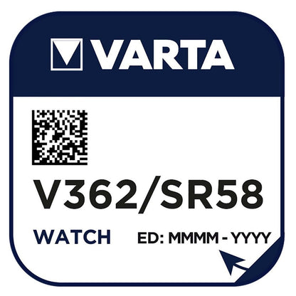 Varta V362 SR58 (1pc) 1.55v Silver Oxide Button Cell Battery Varta V 362 SR721SW