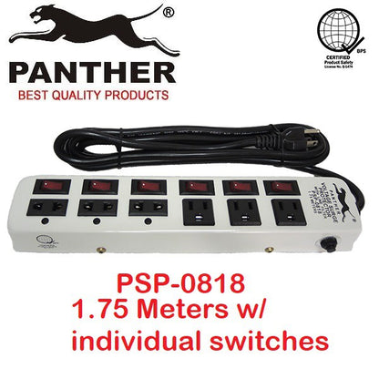 Panther Extension Cord Voltage Surge Protector with Line Filter 1.75meters PSP-0818 PSP 0818 PSP0818