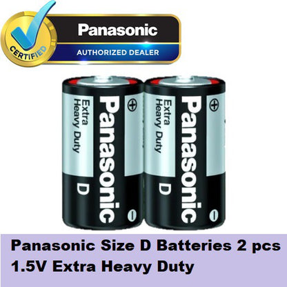 PANASONIC Size D (2pc) Battery Black Extra Heavy Duty 1.5V R20NPT/2S-P Panasonic size D Batteries