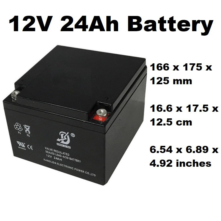 Kanglida 12V 24Ah Battery Rechargeable SLA Sealed Lead Acid Maintenance Free 12 Volts Batteries