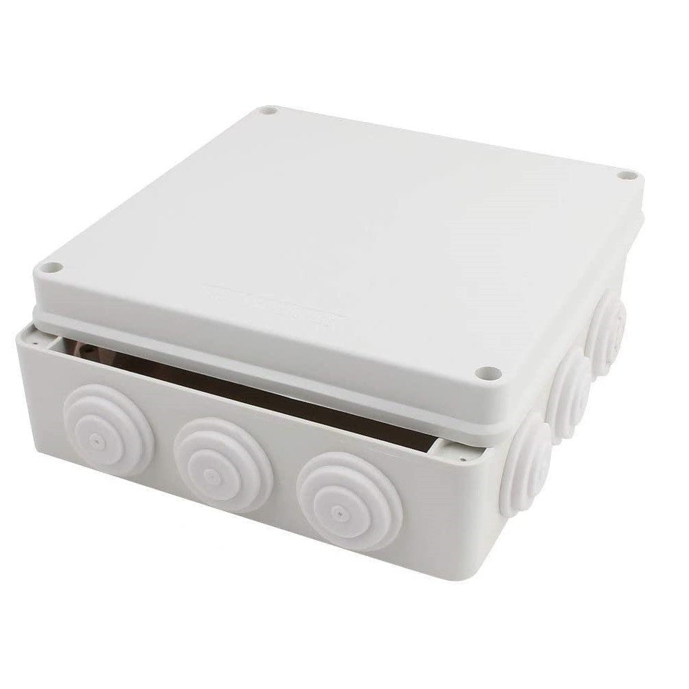 200x200x80mm IP65 Waterproof Outdoor Electrical CCTV Enclosure Square Junction Box White ABS Weather