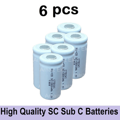 2-20pcs Screw Driver Electric Drill SC Batteries 1.2V 1800mah Sub C Ni-Cd Rechargeable Battery SUBC