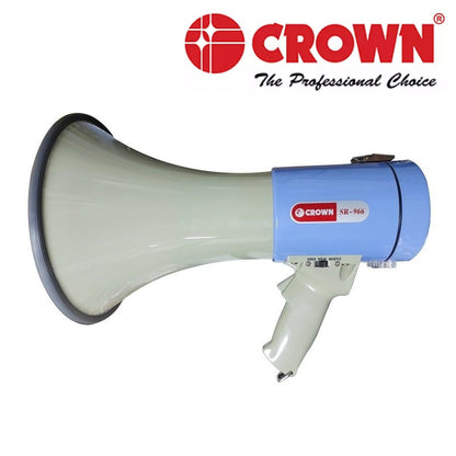 Rechargeable Portable Megaphone 30W Crown SR-966 SR966 SR 966 Talk, Siren, Whistle, Voice Recording