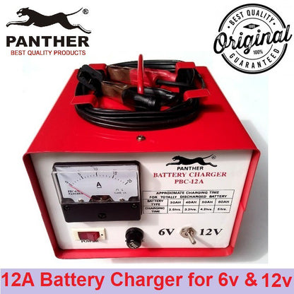 Panther 6V 12V Battery Charger 12 Ampere PBC-12A