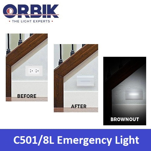 Orbik C501 Emergency Light C501/8L Outlet to Led Emergency Light C-501